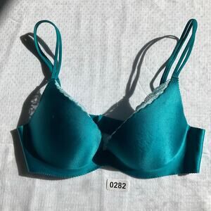 Angels Push Up Bra size 34C w Lace, Teal